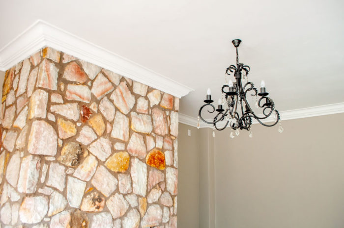 Smooth flush plastered ceiling finish
